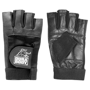 front and back of black workout glove