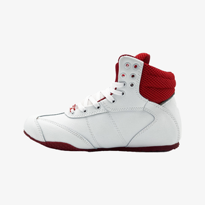left side of the White and Red Pro Level 2 Series sneaker 