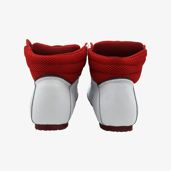 back of the White and Red Pro Level 2 Series sneakers