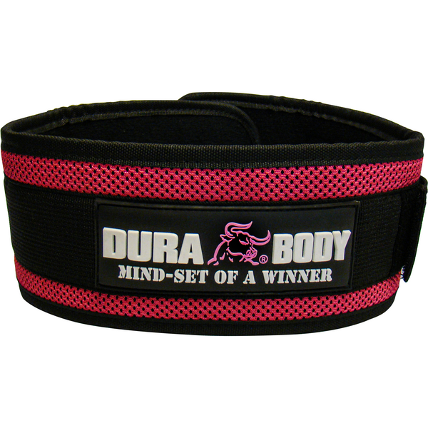 Front of durabodys pink neoprene belt