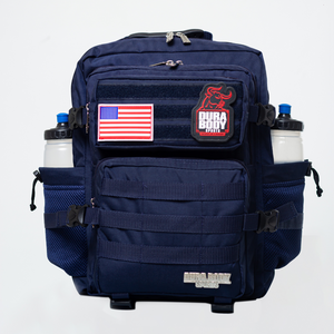 front of the navy blue military bag 