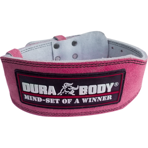 Front of Pink Leather Weightlifting belt
